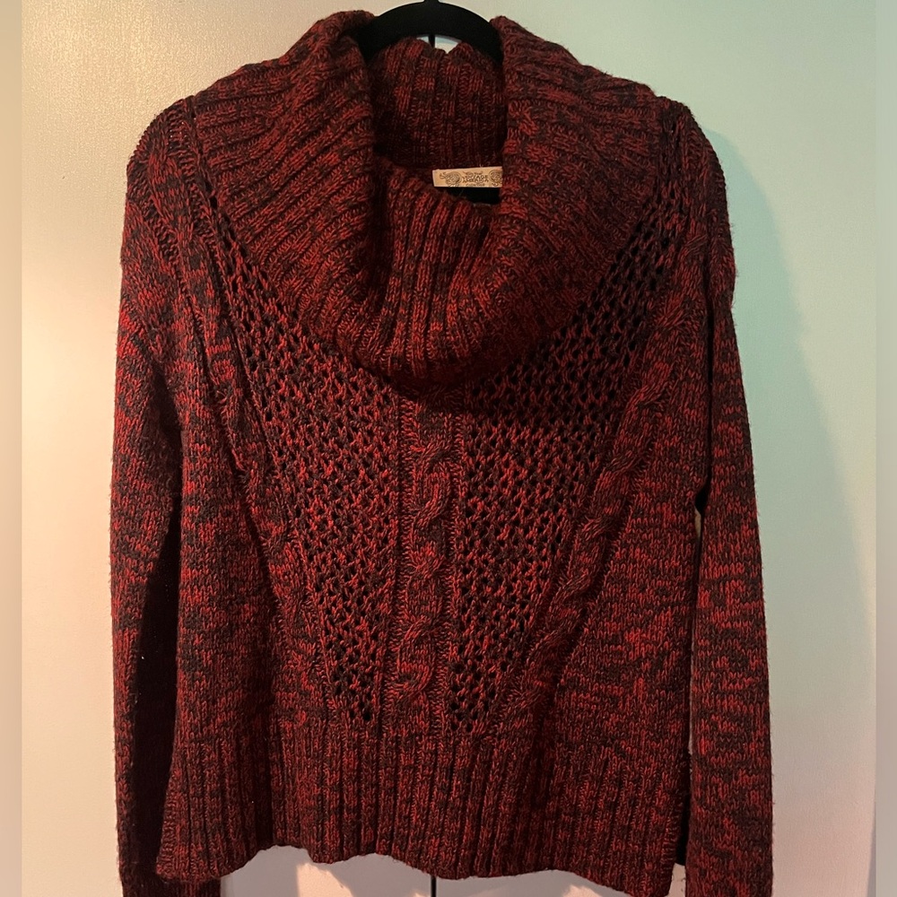 Vintage America Red Cowl Neck Sweater